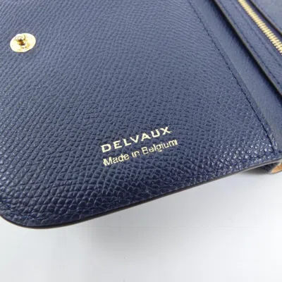 Pre-owned Delvaux Navy Middle Wallet (bi-fold) ()