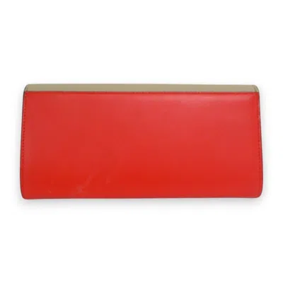 Pre-owned Fendi Beige Gold Red Color Wallet (bi-fold) () In Multi