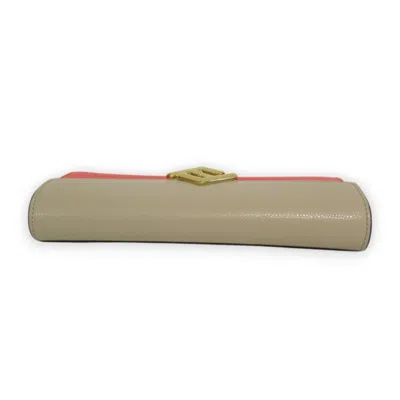 Pre-owned Fendi Beige Gold Red Color Wallet (bi-fold) () In Multi