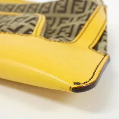 Pre-owned Fendi Beige Yellow Canvas Shoulder Bag ()