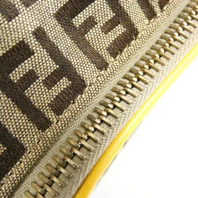 Pre-owned Fendi Beige Yellow Canvas Shoulder Bag ()
