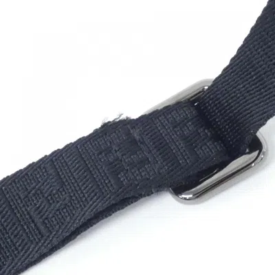 Pre-owned Fendi Black Blue Coated Canvas Shoulder Bag ()