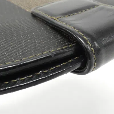 Pre-owned Fendi Black Brown Coated Canvas Wallet (bi-fold) () In Multi