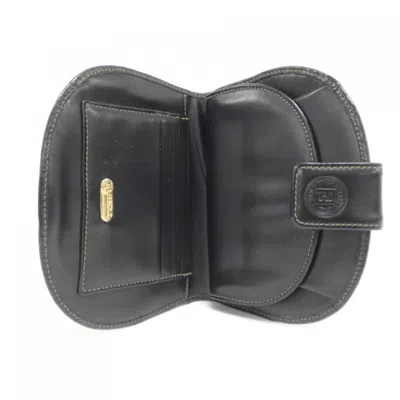 Pre-owned Fendi Black Brown Coated Canvas Wallet (bi-fold) () In Multi