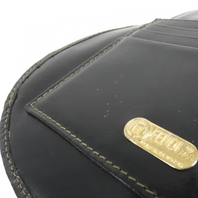 Pre-owned Fendi Black Brown Coated Canvas Wallet (bi-fold) () In Multi