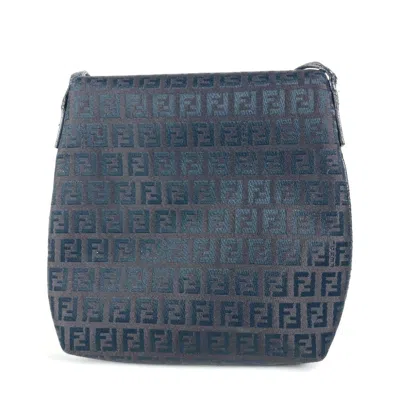 Pre-owned Fendi Black Canvas Leather Pochette Shoulder Bag ()