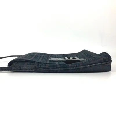 Pre-owned Fendi Black Canvas Leather Pochette Shoulder Bag ()