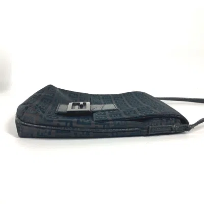Pre-owned Fendi Black Canvas Leather Pochette Shoulder Bag ()
