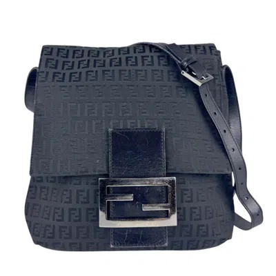 Pre-owned Fendi Black Nylon Canvas Leather Shoulder Bag ()