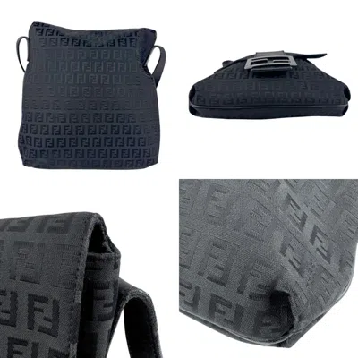 Pre-owned Fendi Black Nylon Canvas Leather Shoulder Bag ()