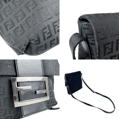 Pre-owned Fendi Black Nylon Canvas Leather Shoulder Bag ()
