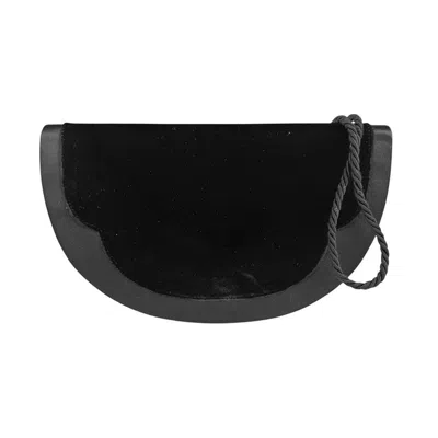 Pre-owned Fendi Black Velvet Satin Shoulder Bag ()