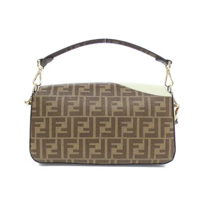Pre-owned Fendi Brown Coated Canvas Leather Baguette Bag Shoulder Bag ()