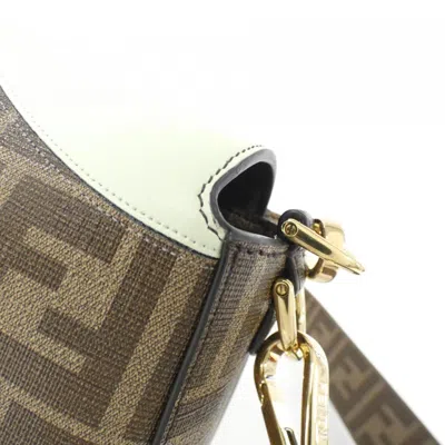Pre-owned Fendi Brown Coated Canvas Leather Baguette Bag Shoulder Bag ()