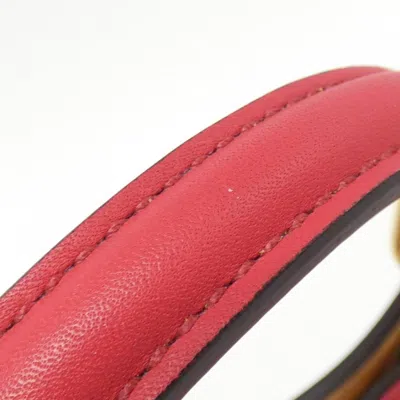 Pre-owned Fendi Pink Red Color Leather Handbag Shoulder Bag ()