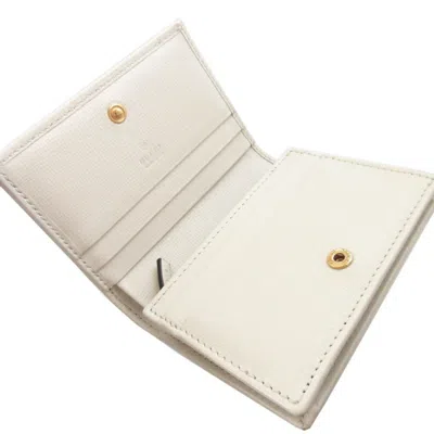Pre-owned Gucci Beige White Gg Supreme Leather Wallet (bi-fold) () In Multi