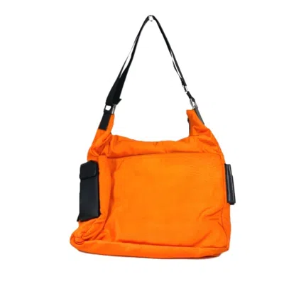 Pre-owned Gucci Black Orange Nylon Canvas Leather Messenger Bag Shoulder Bag ()