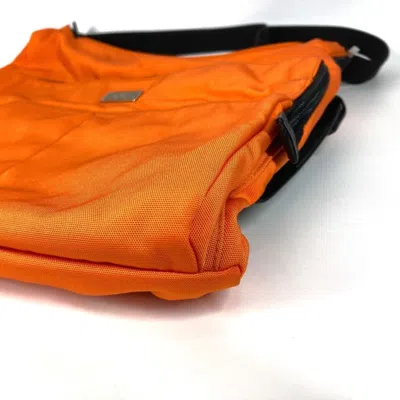 Pre-owned Gucci Black Orange Nylon Canvas Leather Messenger Bag Shoulder Bag ()