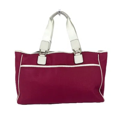 Pre-owned Gucci Pink White Leather Jacquard Shoulder Bag Tote Bag ()