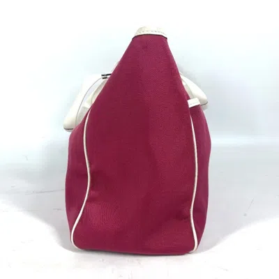 Pre-owned Gucci Pink White Leather Jacquard Shoulder Bag Tote Bag ()