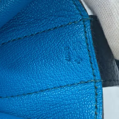 Pre-owned Hermes Black Blue Taurillon Clemence Leather Messenger Bag Shoulder Bag ()