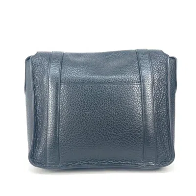 Pre-owned Hermes Black Blue Taurillon Clemence Leather Messenger Bag Shoulder Bag ()