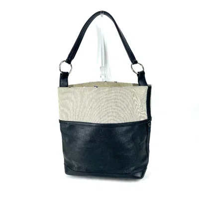 Pre-owned Hermes Black Gray Toile H Coated Canvas Shoulder Bag Tote Bag ()