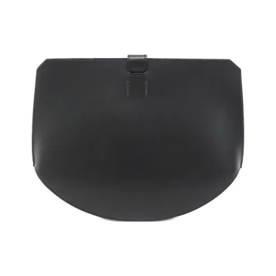 Pre-owned Hermes Black Vache Leather Buffalo Horn Clutch Bag ()