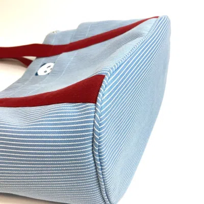 Pre-owned Hermes Blue Red Color Canvas Tote Bag ()