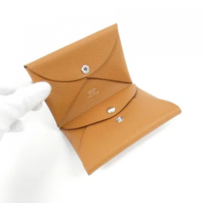 Pre-owned Hermes Brown Epsom Leather Coin Purse/coin Case ()