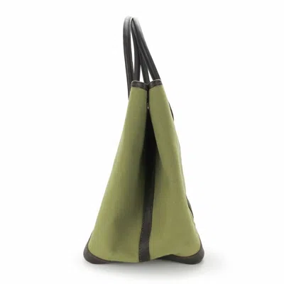 Pre-owned Hermes Brown Khaki Canvas Leather Tote Bag ()