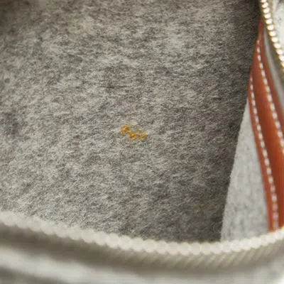 Pre-owned Hermes Gray Felt Leather Shoulder Bag Tote Bag ()