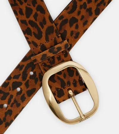 Isabel Marant Dara Leopard-print Suede Belt