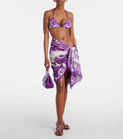 Dolce & Gabbana Sheer Floral Wrap Beach Sarong