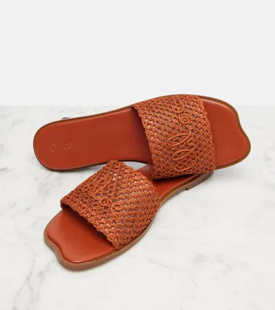 Chloé Soleil Embroidered Slides