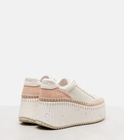 Chloé Platform Speckled Mix Leather Sneakers