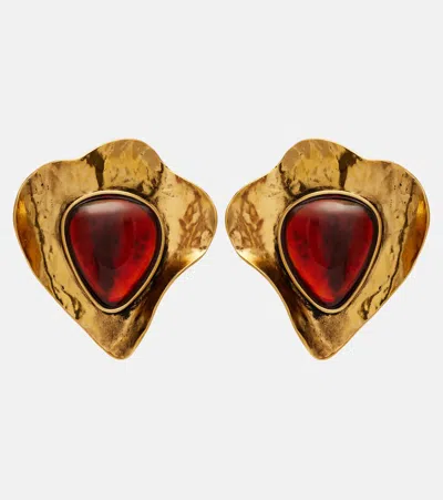 Saint Laurent Embellished Clip-on Earrings