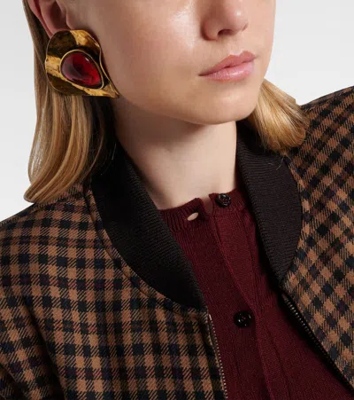Saint Laurent Embellished Clip-on Earrings