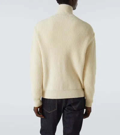 Tom Ford Wool And Mohair Zip-up Sweater In Gray