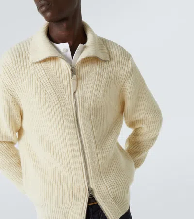 Tom Ford Wool And Mohair Zip-up Sweater In Gray