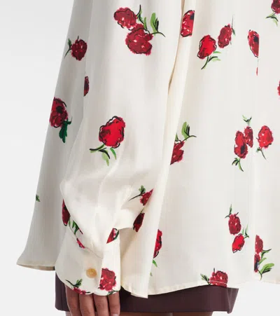 Khaite Argo Raspberry-print Shirt In White