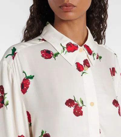 Khaite Argo Raspberry-print Shirt In White
