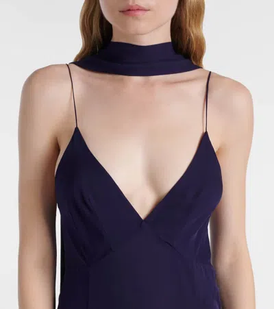 Khaite Candita Scarf-detail Silk Midi Dress