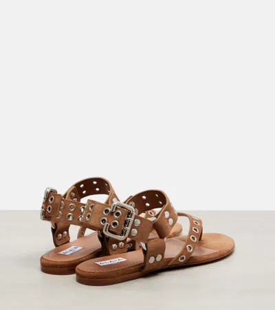 Alaïa Biker Studded Suede Thong Sandals