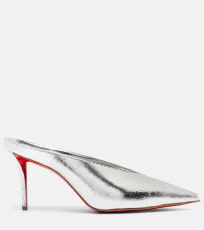 Christian Louboutin Miss Z Slimimule Pointed Toe Mule In Silver