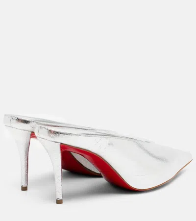Christian Louboutin Miss Z Slimimule Pointed Toe Mule In Silver