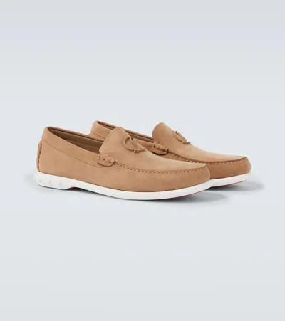 Christian Louboutin Moonboat Leather Boat Shoes