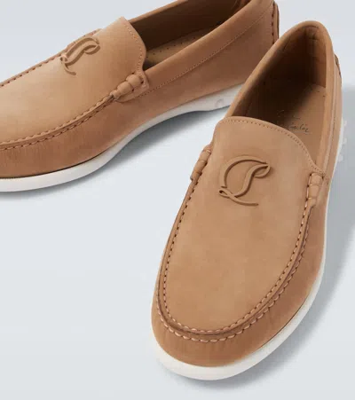 Christian Louboutin Moonboat Leather Boat Shoes