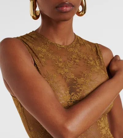 Alex Perry Floral Sheer Lace Bodysuit