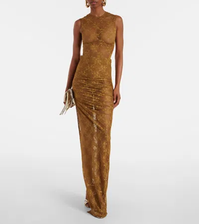 Alex Perry Floral Sheer Lace Skirt